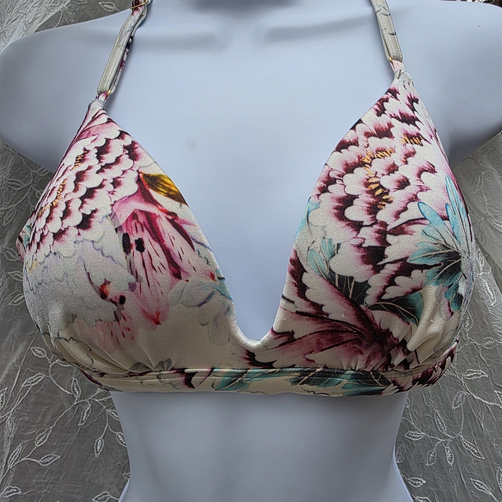 Athleta Bikini, String Pink, Cream Bikini Set, Pool, Beach Swimwear Two Piece - Picture 2 of 12